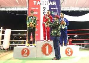 Atlet Muay Thai Lanud Rsn Raih Dua Mendali Emas
